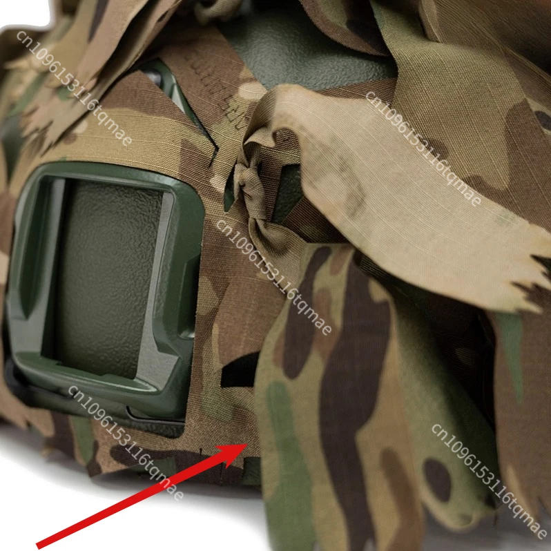 Camuflaje para casco con tiras textiles MOLLE y protector de hombro - imagen 4