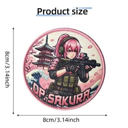 Parche táctico anime OP SAKURA con cierre velcro para mochila