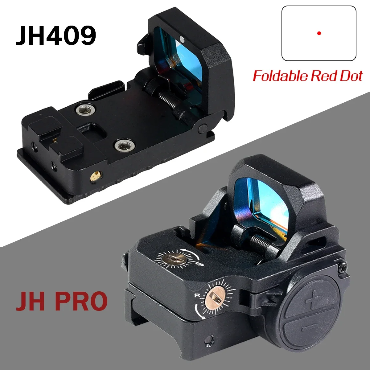 JH409 PRO mira trasera táctica abatible con punto rojo Picatinny - imagen 2