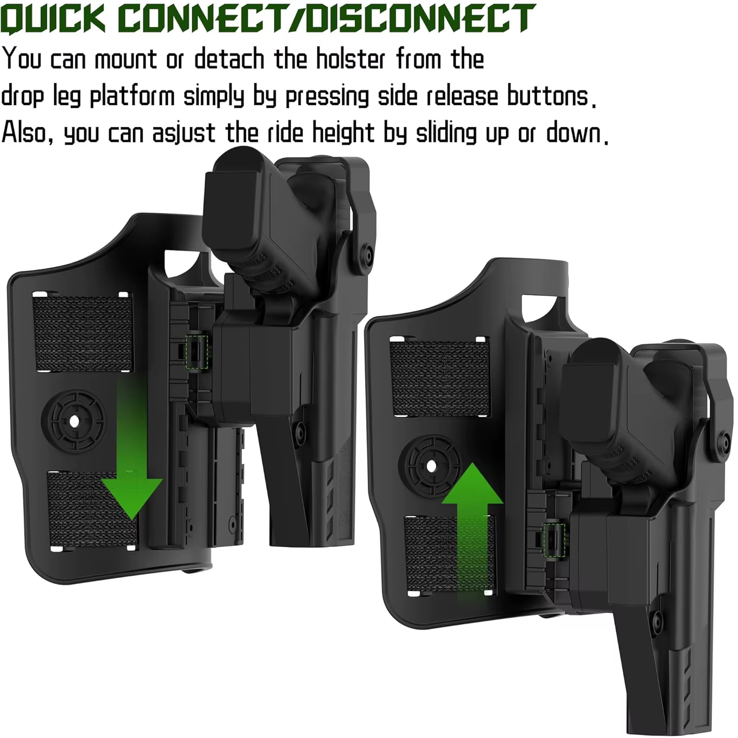 Funda táctica Glock para pistola de muslo MOLLE antideslizante - imagen 4