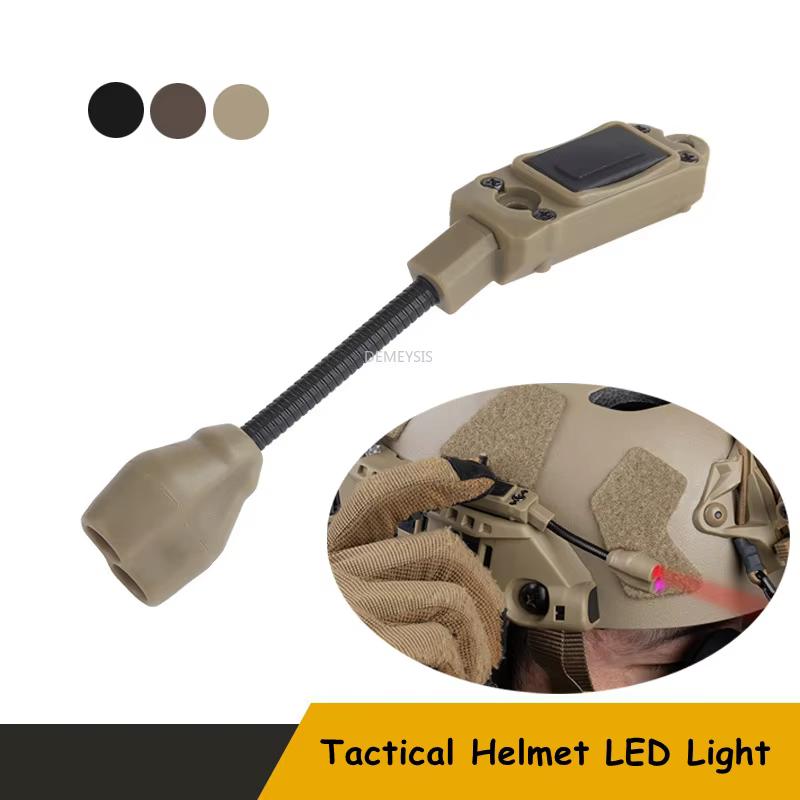 Luz LED para casco Airsoft con riel de arco roja/IR modular