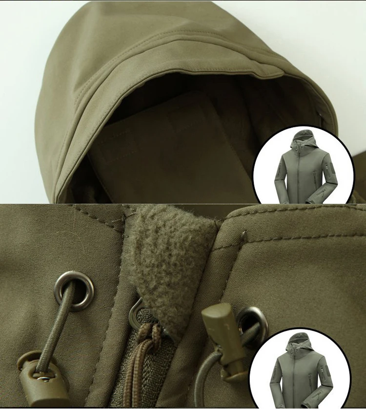 Chaqueta táctica invierno piel de tiburón militar para frío - imagen 4