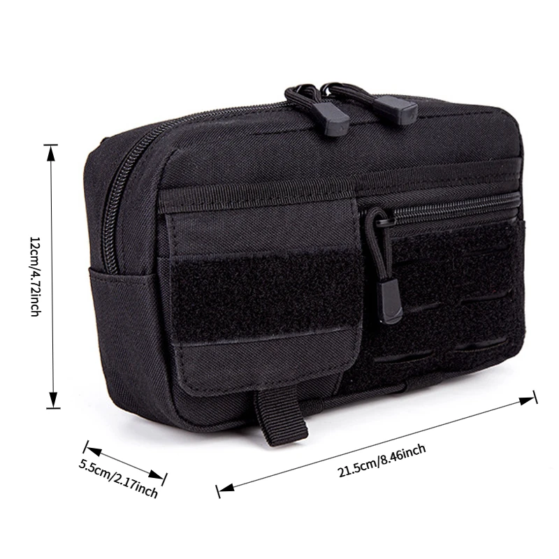 Bolsa táctica MOLLE horizontal tipo EMT con cordón y bolsillo frontal - imagen 2