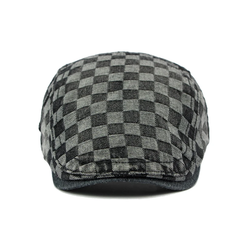 Gorra plana vintage a cuadros con visera y cierre ajustable - imagen 2
