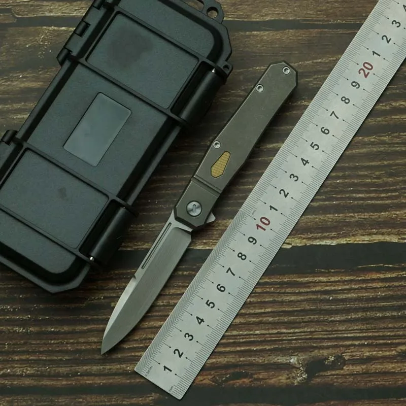 Cuchillo Plegable LEMIFSHE Acero M390 Titanio EDC - imagen 5