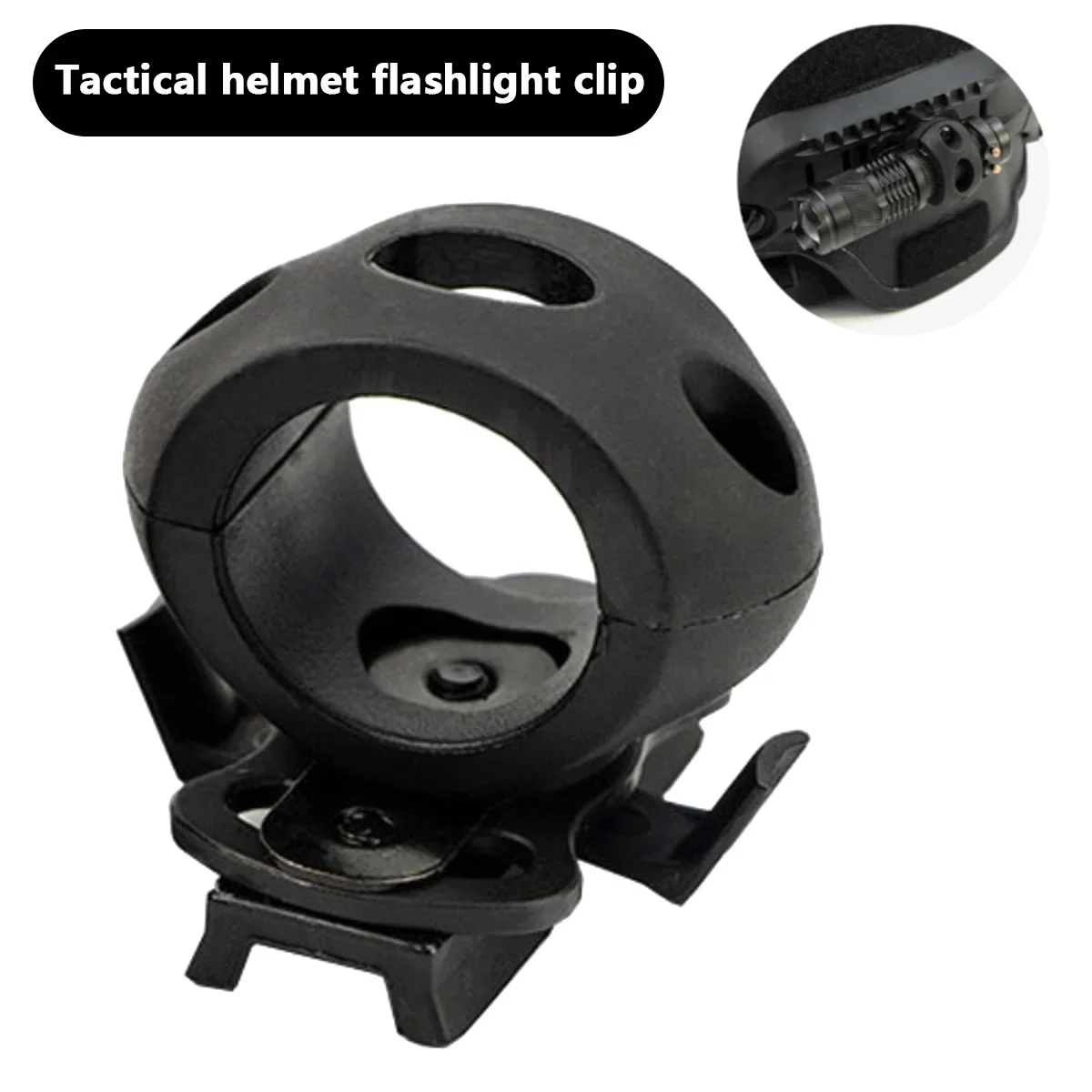 Soporte riel lateral para linterna – Montaje casco táctico 30mm - imagen 3