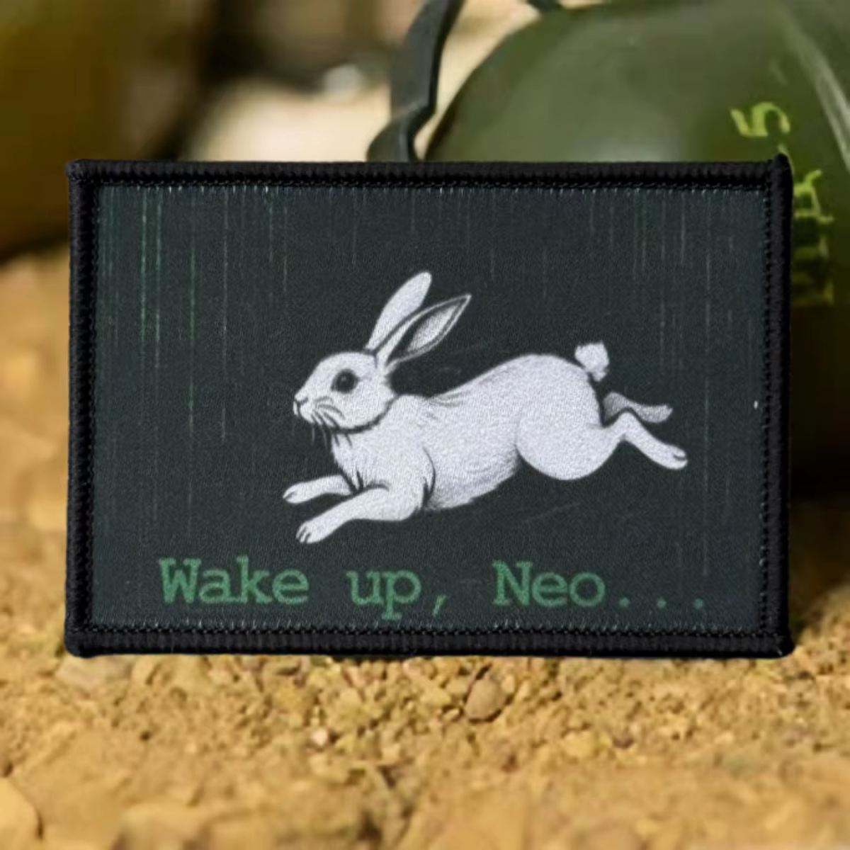 Parche táctico moral Follow White Rabbit Wake Up Neo – gancho y bucle
