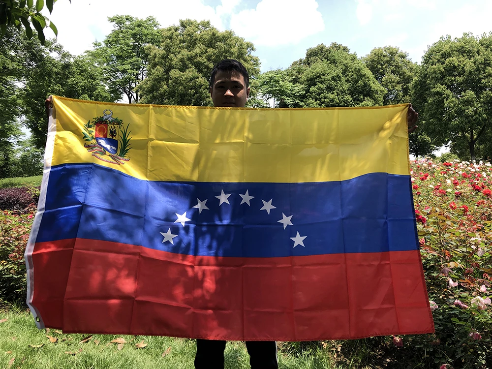 Bandera de Venezuela poliéster estrellas decoración