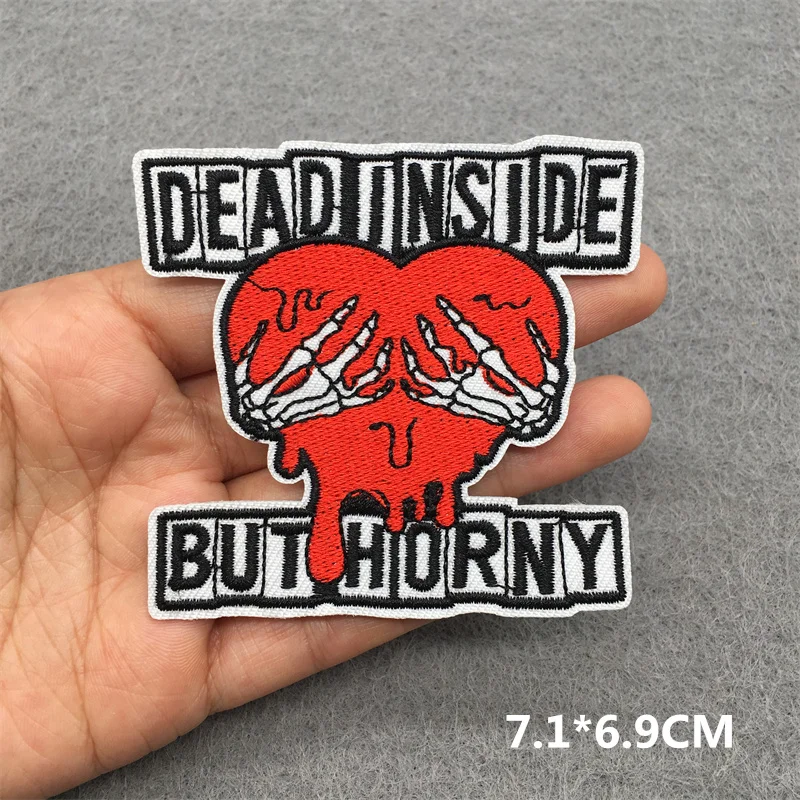 Parche bordado termoadhesivo corazón de llama – Punk para planchar - imagen 5