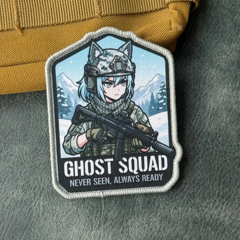 Parche táctico Ghost Squad de moral militar con gancho y bucle - imagen 4