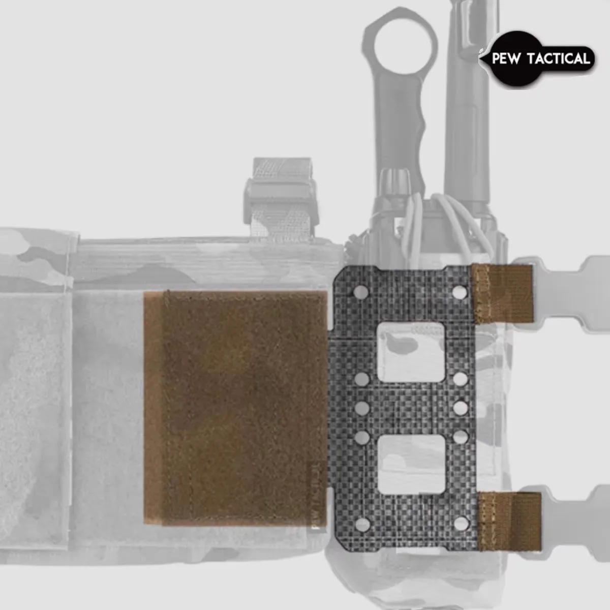 PEW Tactical panel pecho MOLLE de expansión lateral soporte cuchillos T - imagen 3