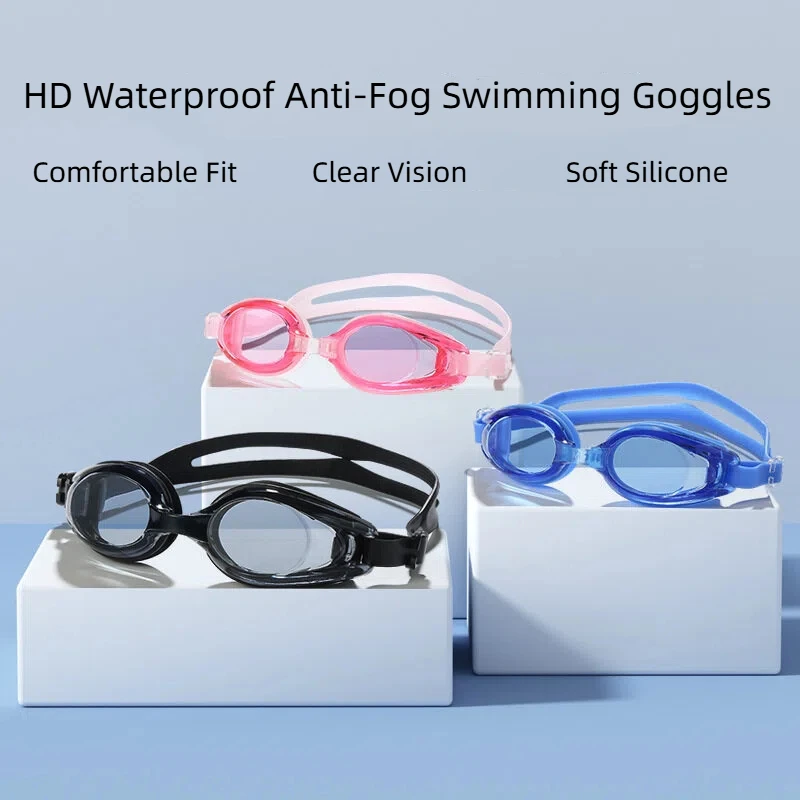Gafas de natación impermeables unisex, antivaho, lentes transparentes - imagen 4