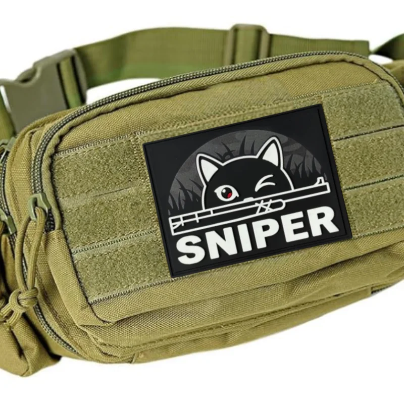 Parche táctico PVC SNIPER Gato Negro con velcro gancho-bucle - imagen 3