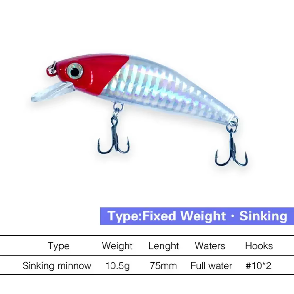 Señuelo de pesca minnow hundimiento invierno para lucio trucha y carpa - imagen 5