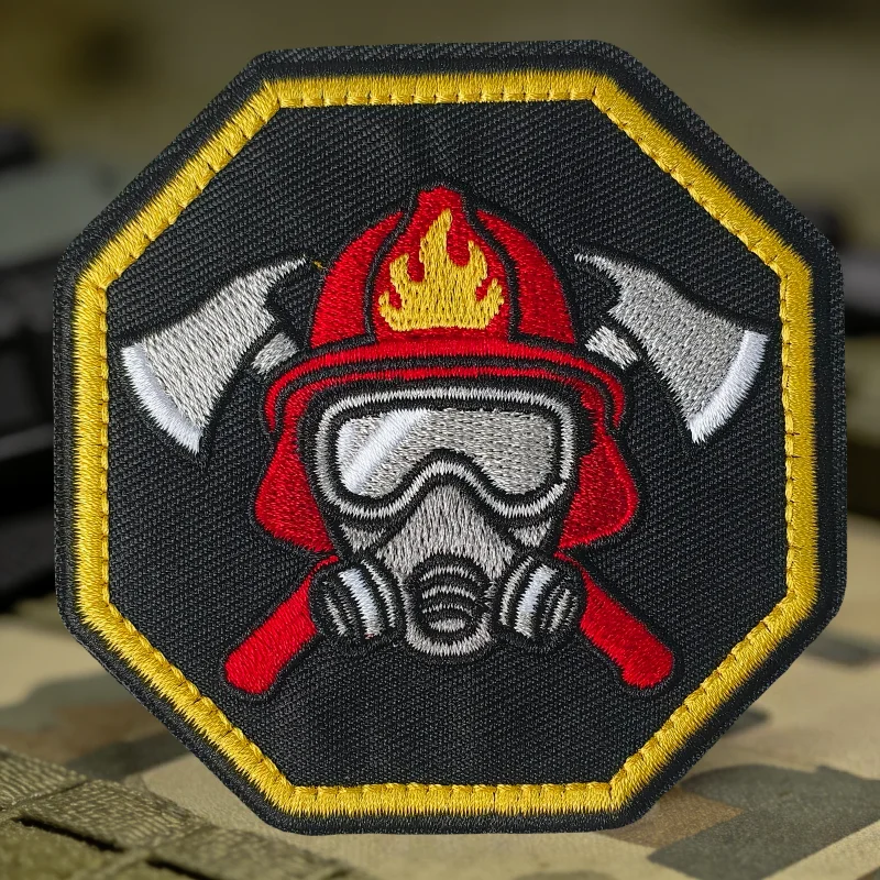 Parche táctico bordado bombero insignia con gancho y bucle - imagen 3