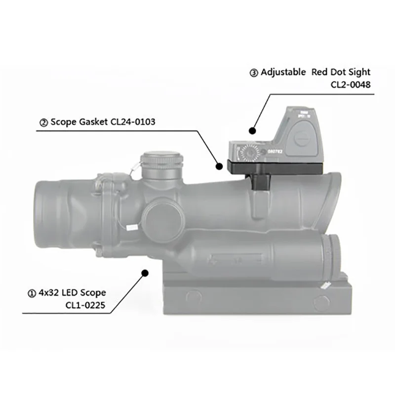 Mira telescópica táctica punto rojo mini de aluminio para rifle - imagen 3