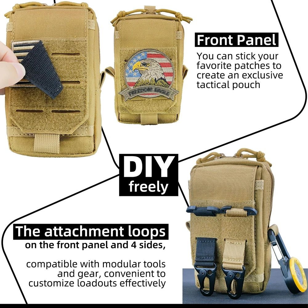 Riñonera táctica MOLLE EDC para teléfono móvil y organizador compacto - imagen 3