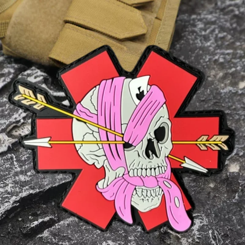 Parche morale esqueleto 3D – Velcro MOLLE para chaleco y brazalete - imagen 4