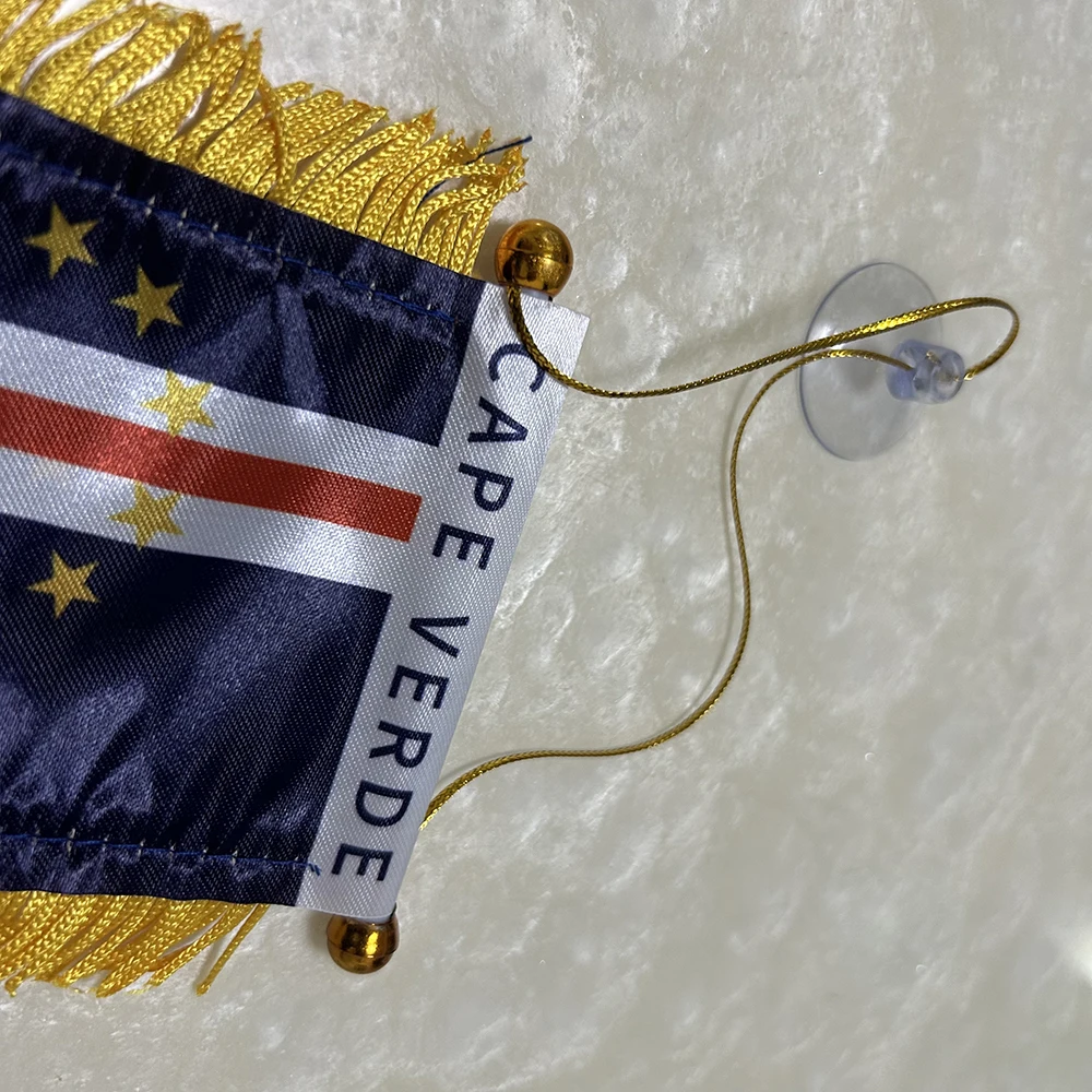 Bandera de Cabo Verde para ventana de coche, doble cara - imagen 2