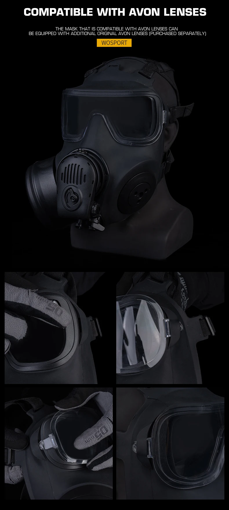 Detalle del diseño y acabado negro