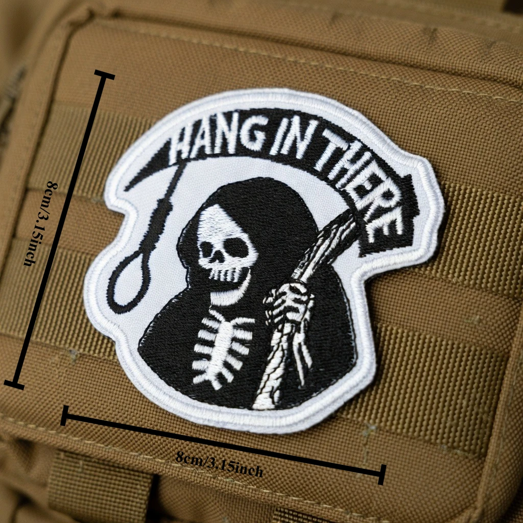Parche bordado Velcro Cruz de la Muerte para chaquetas y mochilas