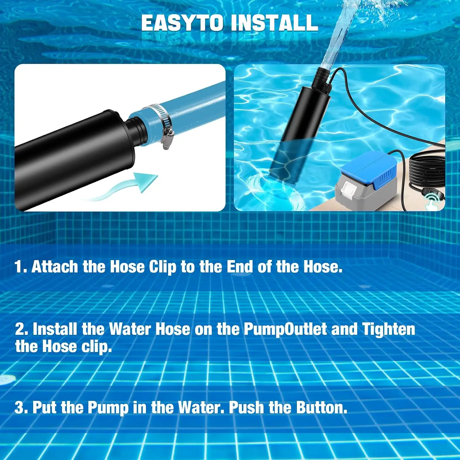 Bomba de agua sumergible a batería 18V para pozo profundo - imagen 2