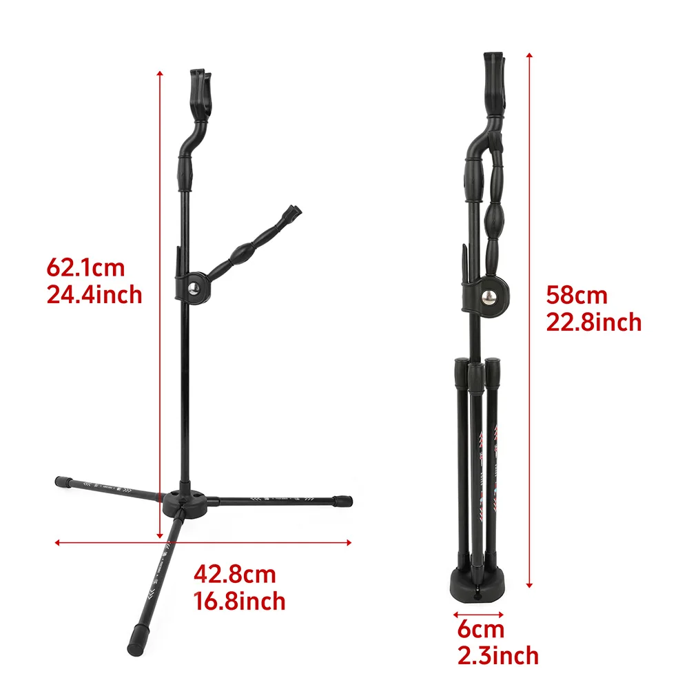 Soporte arco recurvo plegable con varillas de fibra de vidrio