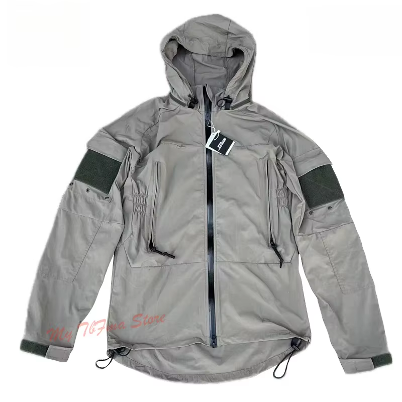 Chaqueta táctica PCU L5 Softshell gris impermeable con capucha