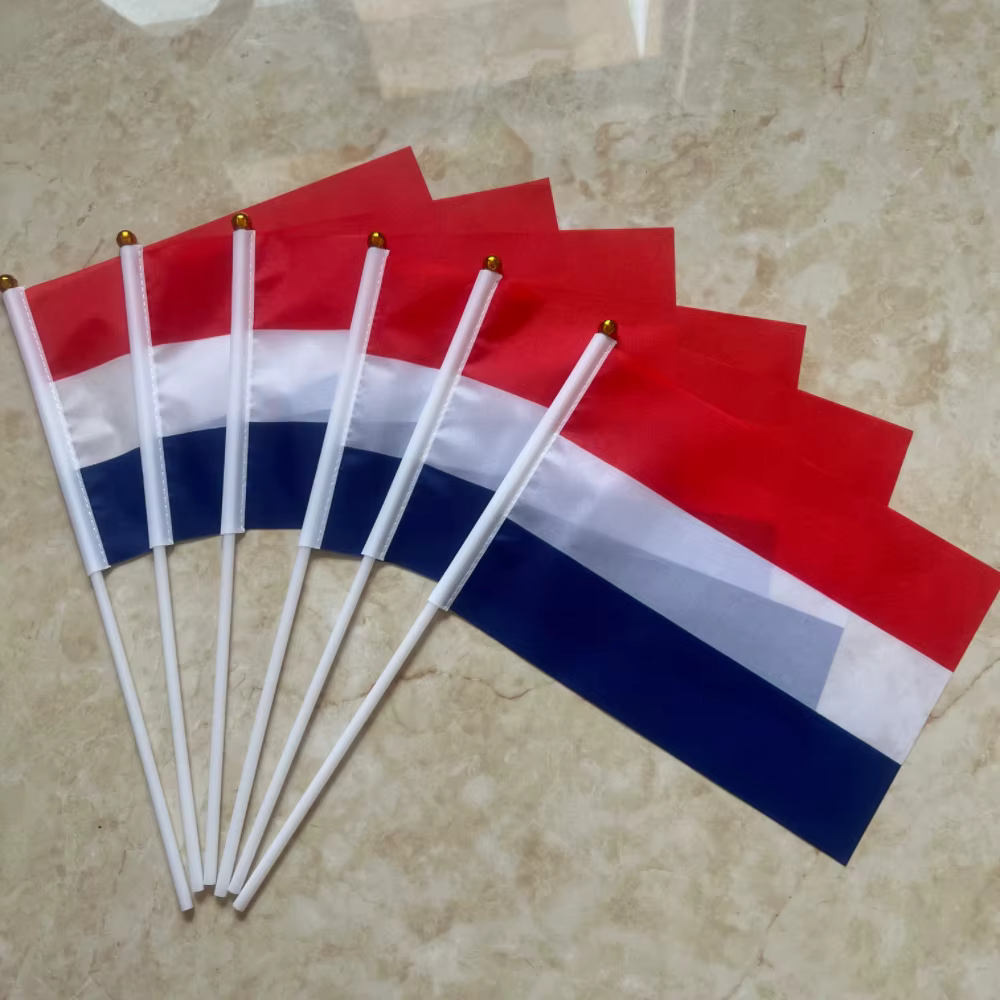 Bandera holandesa de mano poliéster con mástil - imagen 3