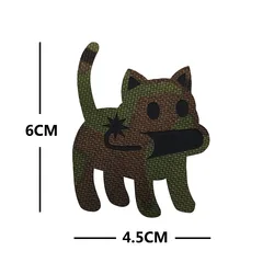 Parche reflectante con insignia de gato - gancho y bucle para mochila