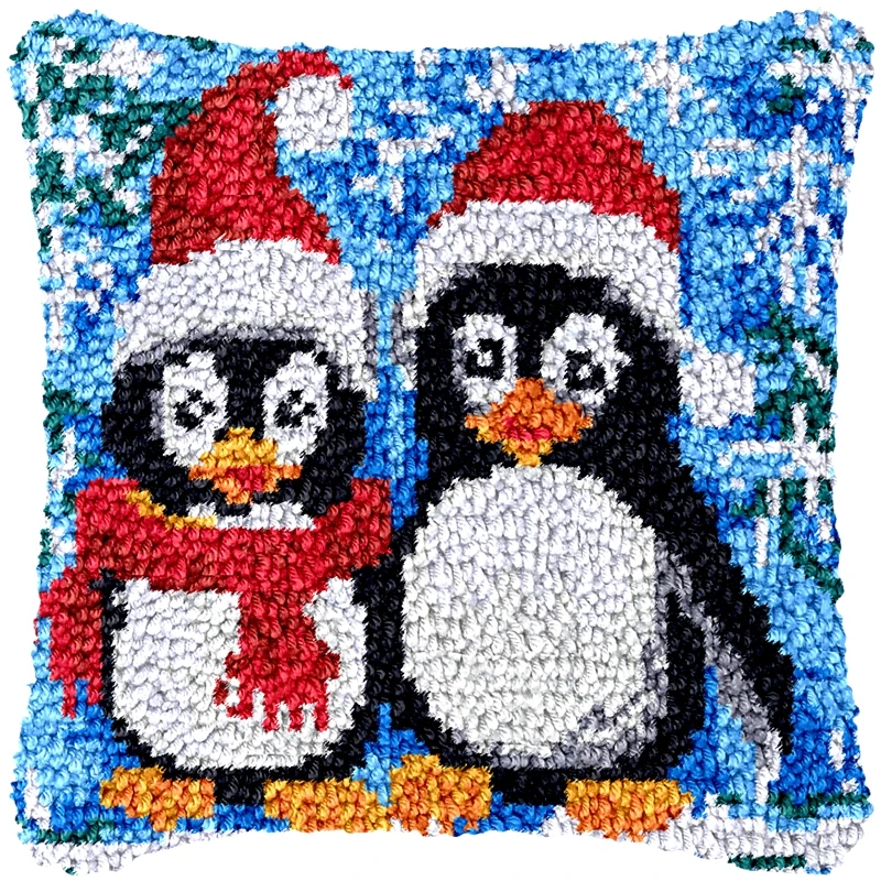 Juego bordado alfombra punto Smyrna – Pingüino tortuga delfín kit DIY - imagen 3