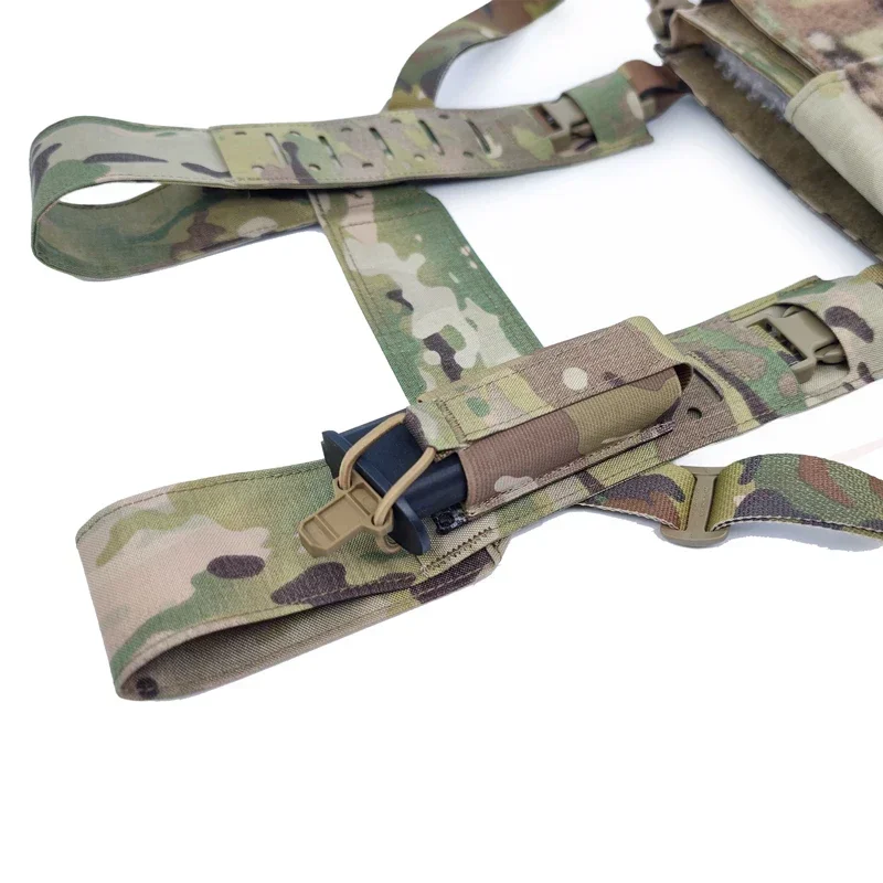 Chaleco táctico airsoft Multicam con arnés y colgador de pecho - imagen 5