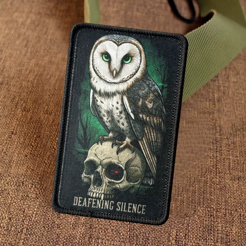 Parche táctico velcro búho calavera moral con gancho y bucle - imagen 5