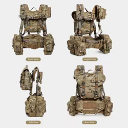 Chaleco táctico modular ajustable con bolsas utilitarias