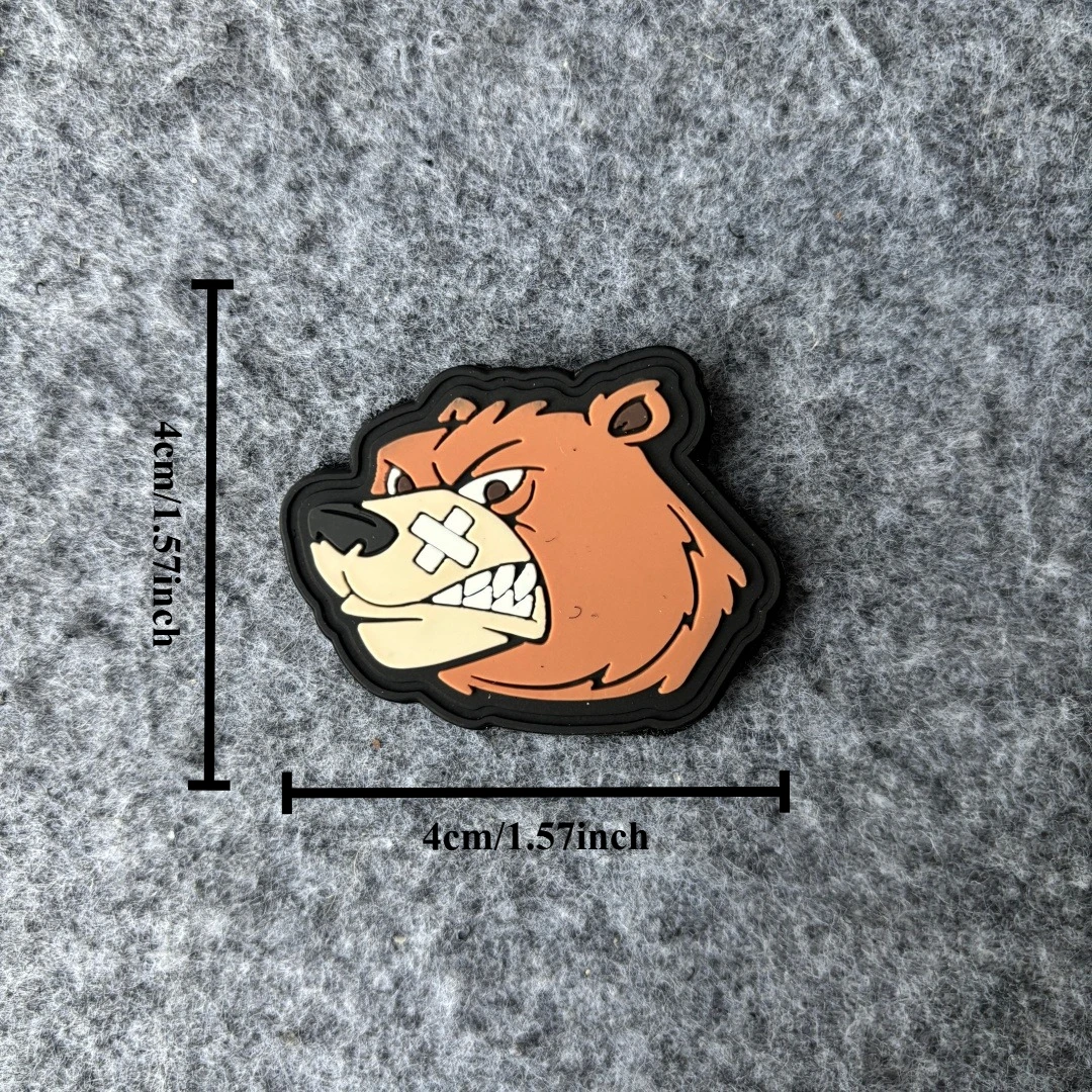 Parche táctico de PVC 3D Oso Herido con velcro para mochila - imagen 4