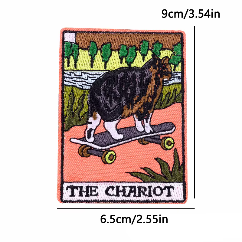 Parche termoadhesivo bordado gatos tarot kawaii para coser o planchar