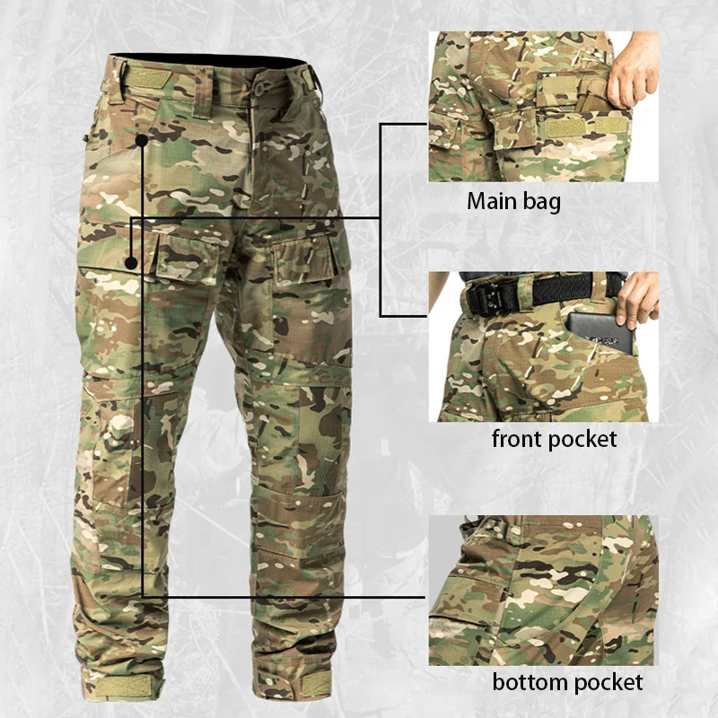VOTAGOO Pantalones tácticos cargo Ripstop con muchos bolsillos - imagen 2