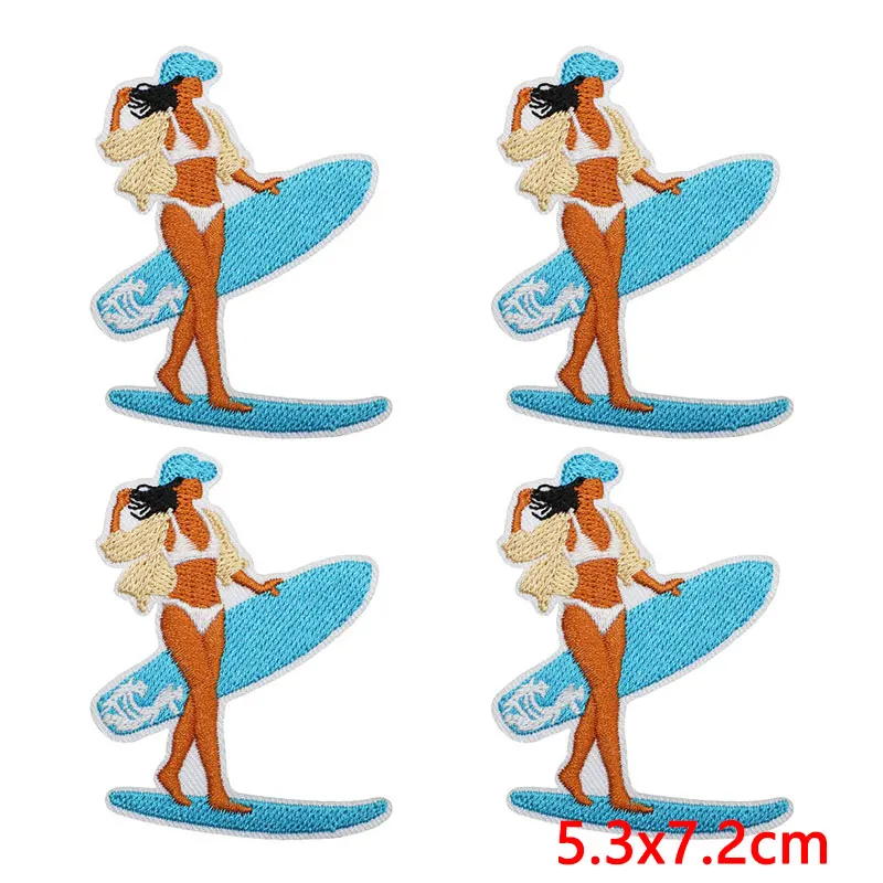 Parche termoadhesivo bordado vaquero costero para jeans y surf - imagen 4