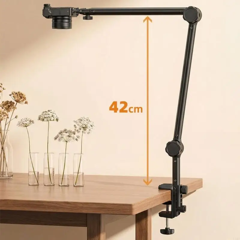 K1KF Soporte brazo micrófono ajustable para streaming y cámara