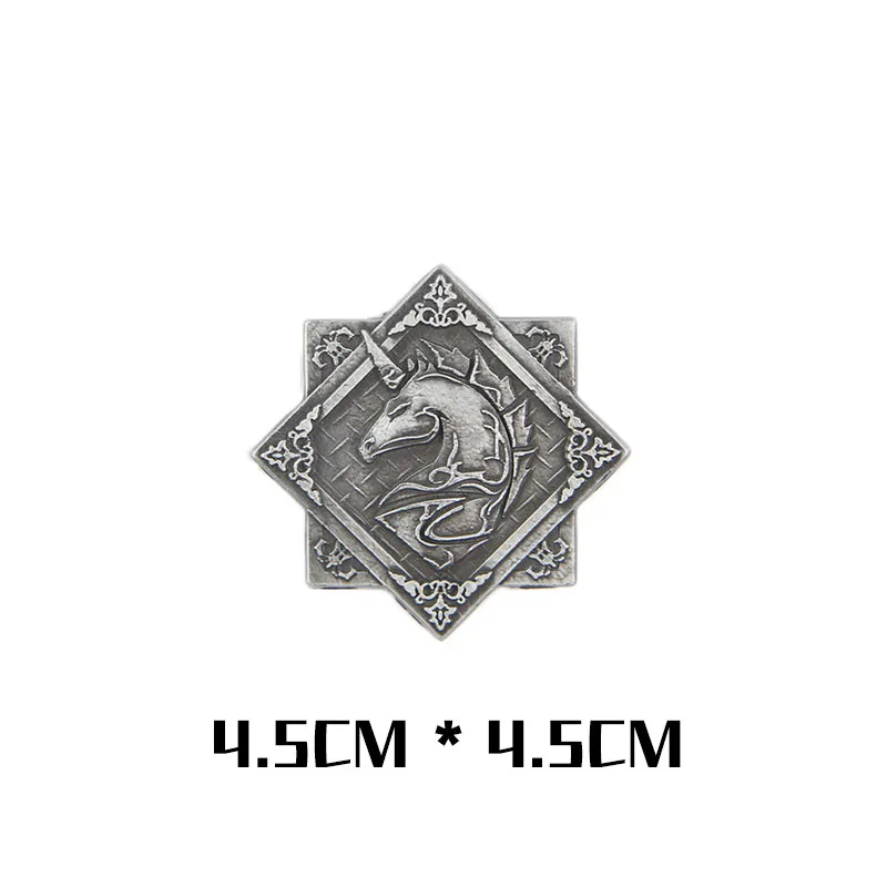 Insignia metálica unicornio en relieve para equipo táctico
