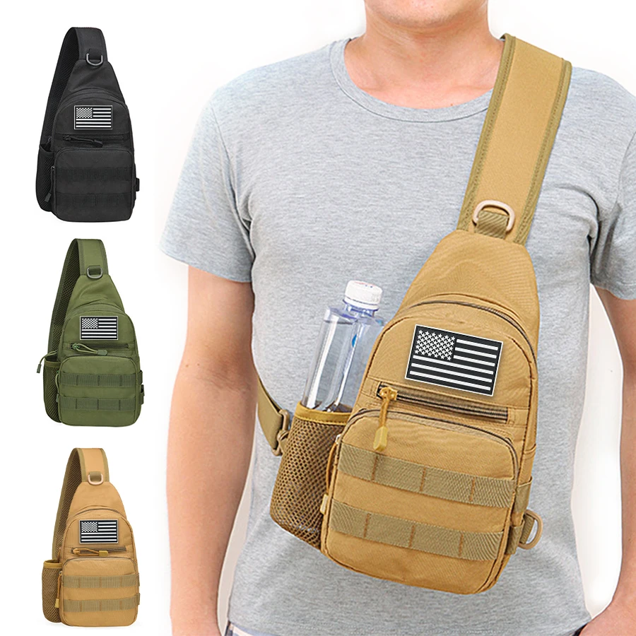 Bolso táctico de hombro camuflaje, correa ajustable y porta-botellas - imagen 5