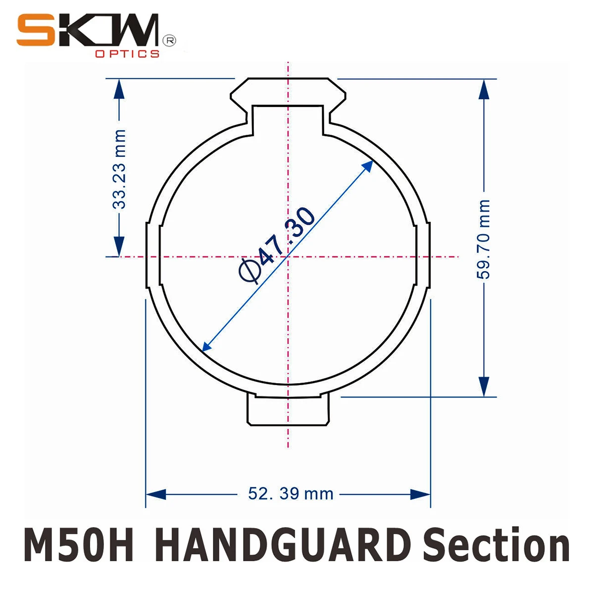 SKWOPTICS M50H guardamanos AR-10 M-Lok alto Picatinny 6061 - imagen 2