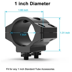 Soporte táctico para linterna 25,4 mm con desplazamiento 45 grados