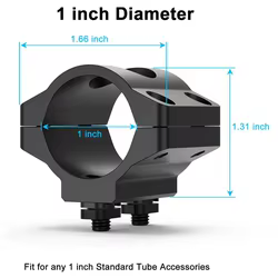 Soporte táctico para linterna 25,4 mm con desplazamiento 45 grados