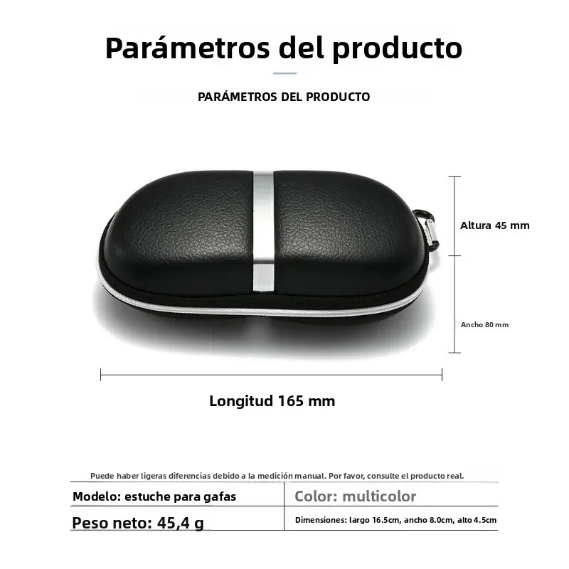 Estuche gafas Oxford PU con funda EVA, gancho y cremallera - imagen 5