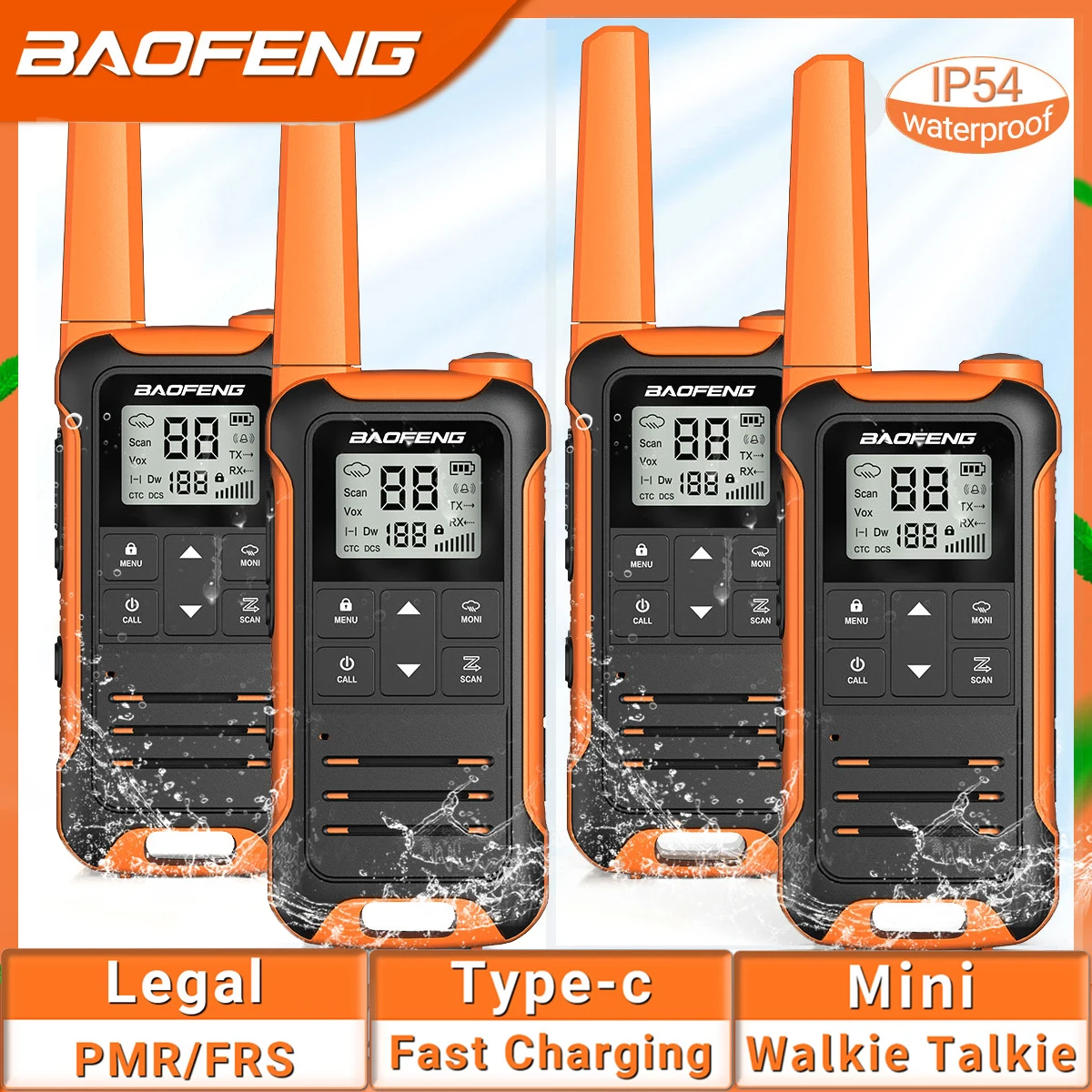 Pack de dos walkie-talkies con accesorios