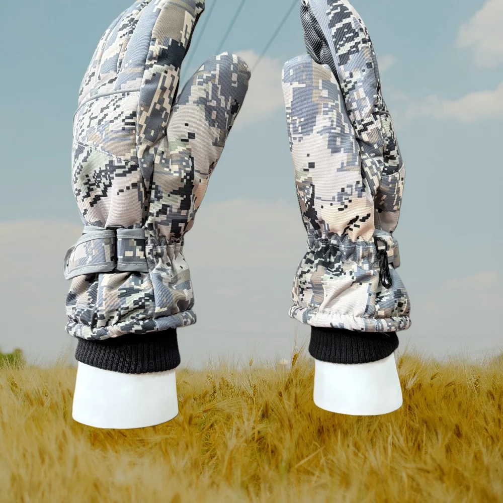 Guantes de caza impermeables cortavientos camuflaje con pantalla táctil - imagen 3