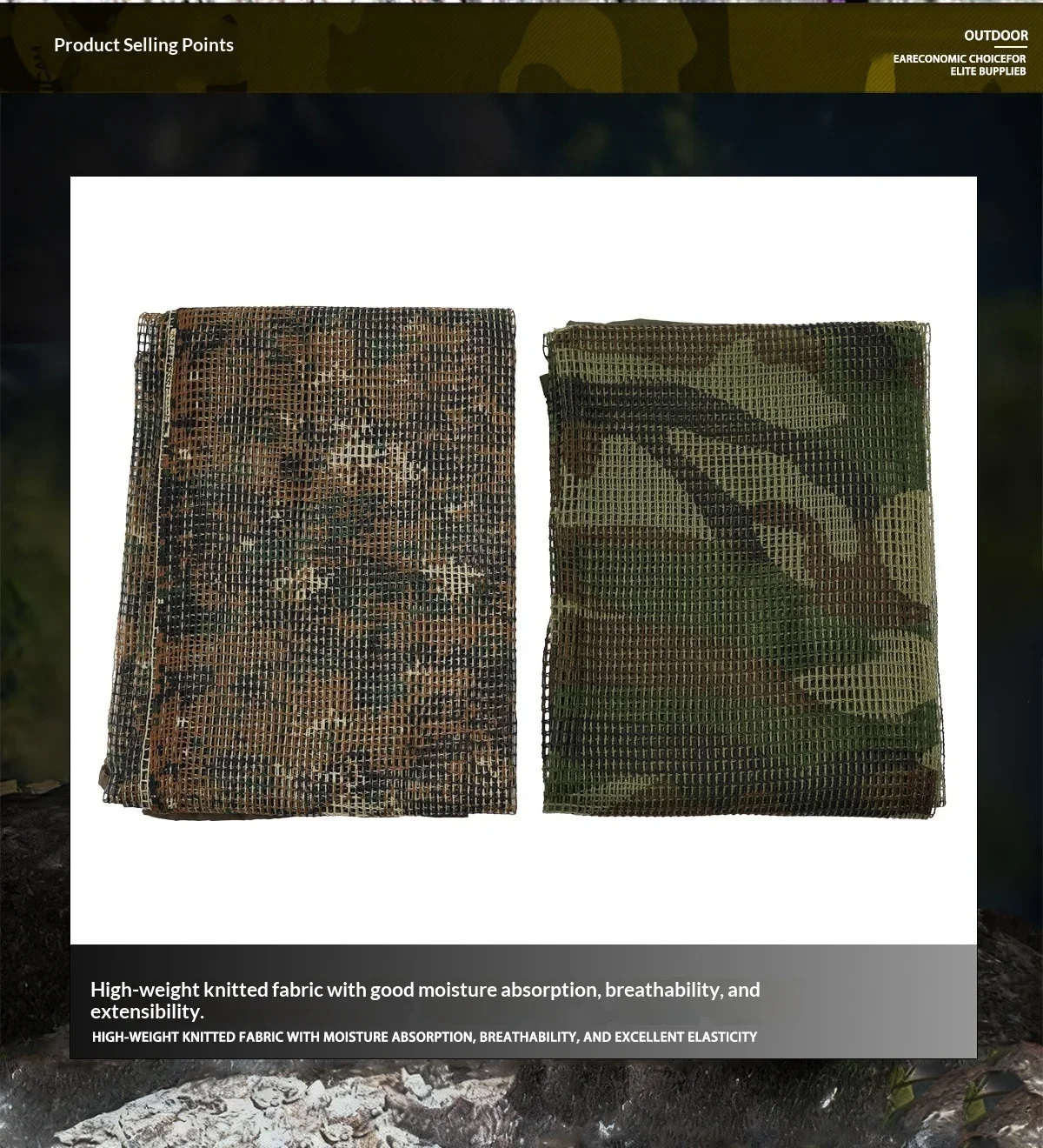 Vista del foulard tipo “sniper veil” para cubrir rostro y cuello