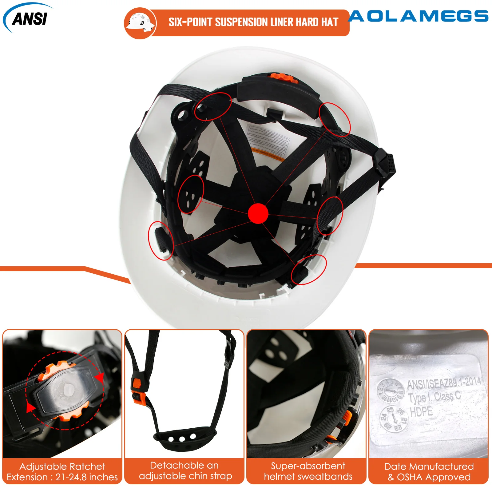 Casco de seguridad integral CE con lámpara, gafas y orejeras ANSI - imagen 5