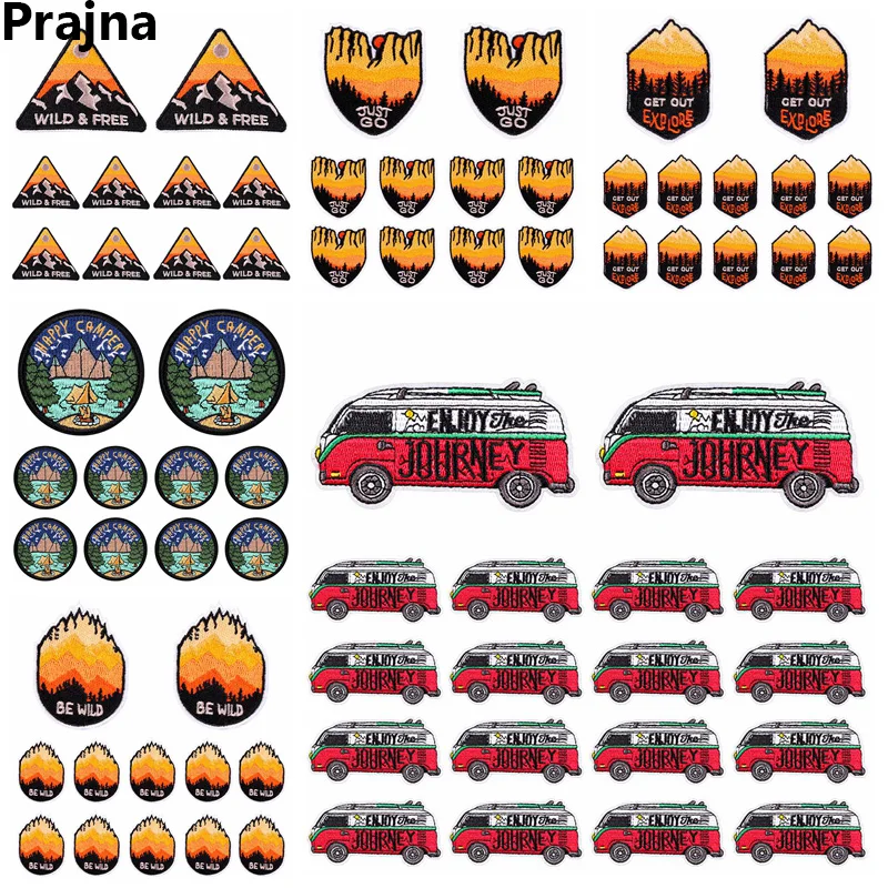 Parche bordado camping montaña